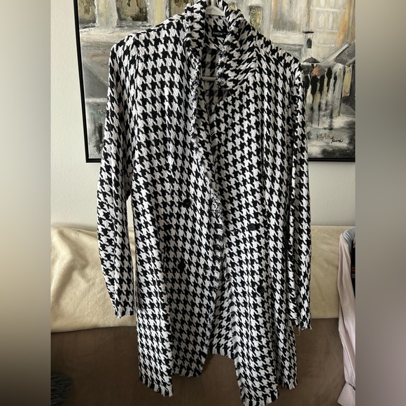 Houndstooth long blazer jacket - Picture 1 of 2
